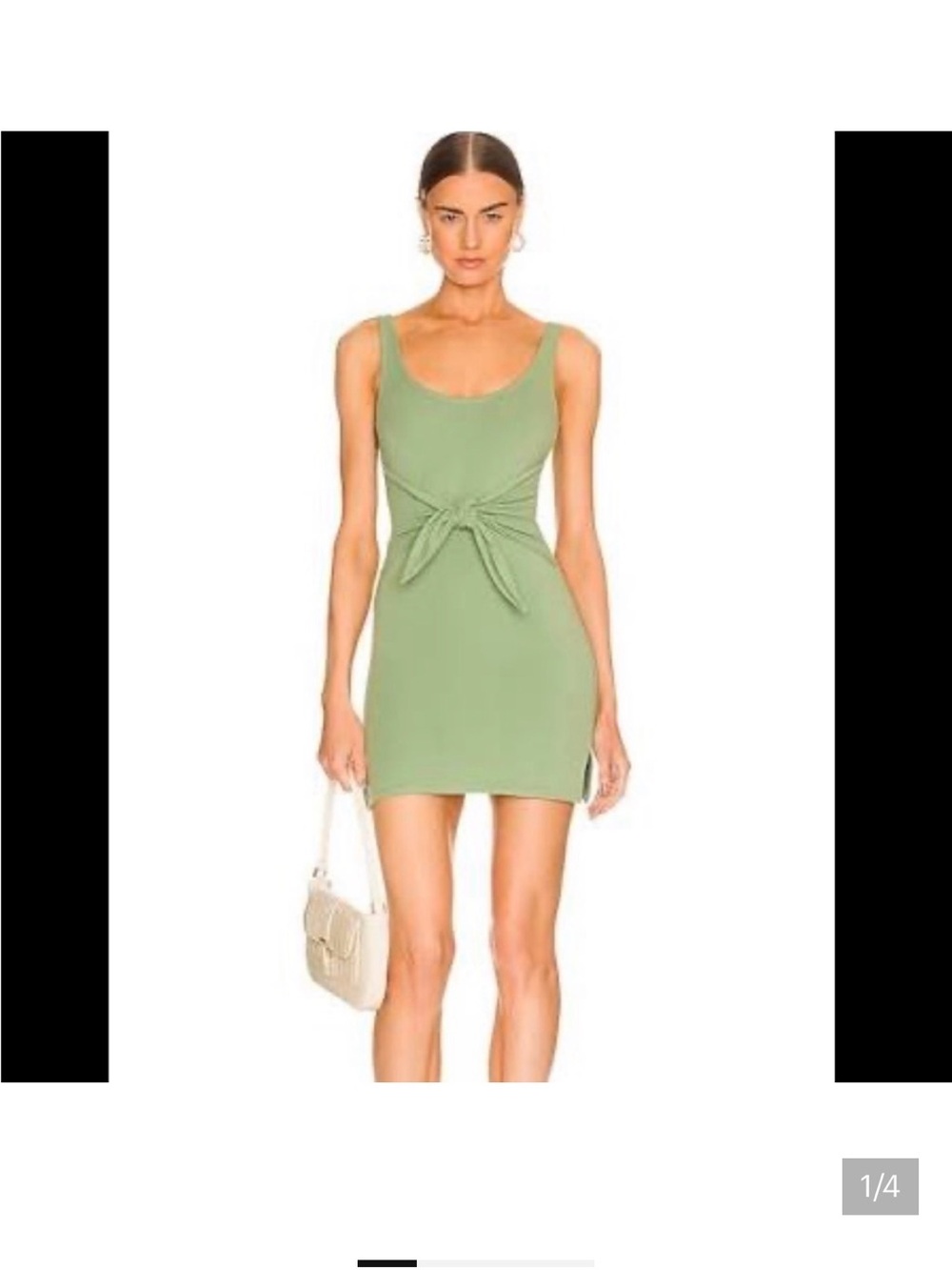 $138 lovers & Friends Scoop Neck Green Tie-Front Mini Dress